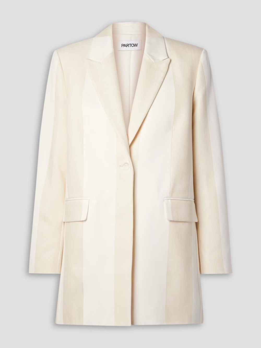 PARTOW Leo Striped Paneled Cotton And Linen-Blend Blazer